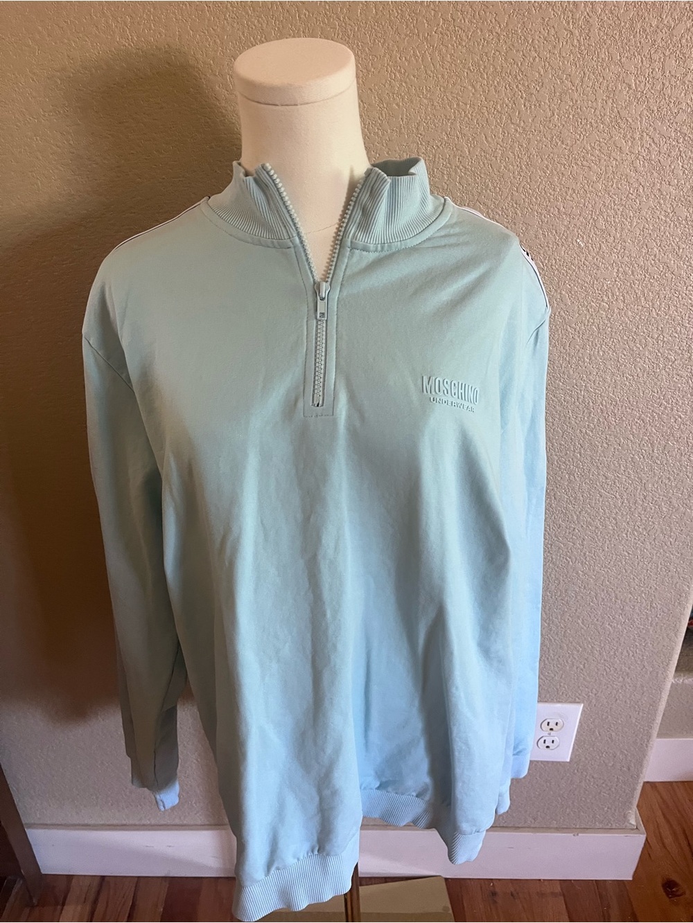 Moschino Light Blue Zip Hoodie